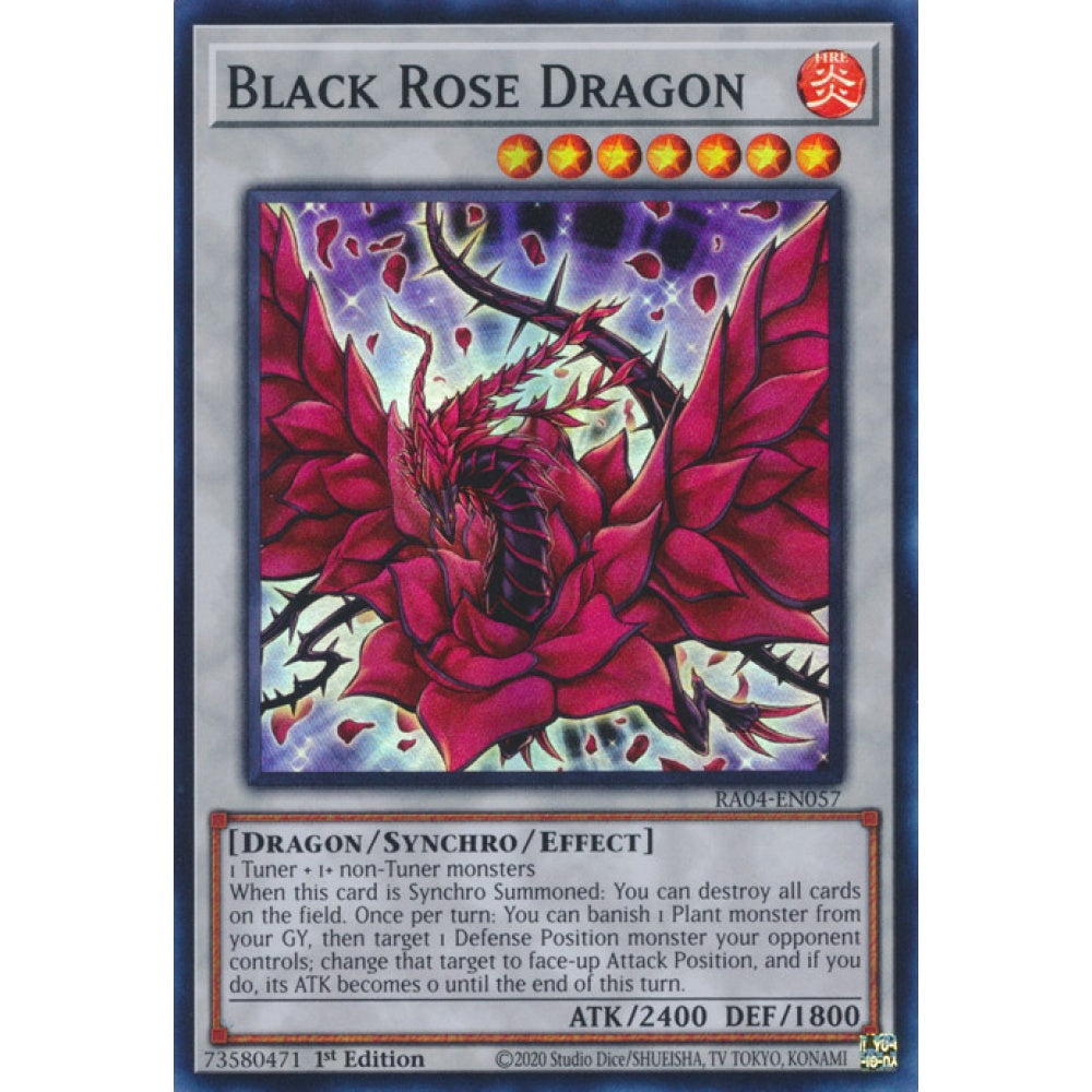 Black Rose Dragon RA04-EN057 QCR Quarter Century Secret Rare Yu-Gi-Oh Quarter Century Stampede in Alt-Art Art
