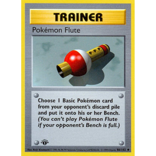Pokémon Flute Uncommon 86/102 Pokemon Card Game Base Set
