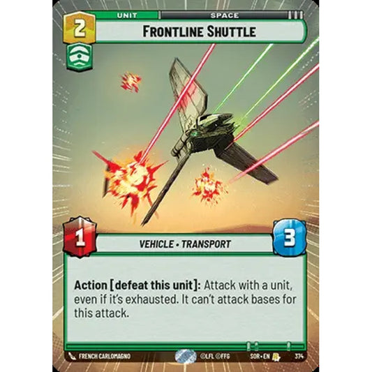 Frontline Shuttle, 374, R, Star Wars Unlimited, Sparks Of Rebellion