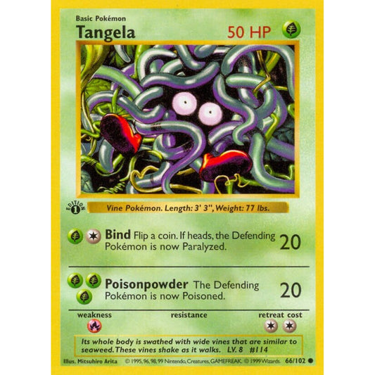 Tangela Common 66/102 Pokemon Card Game Base Set
