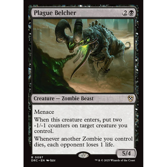 Plague Belcher, 97, rare, Magic: The Gathering, Aetherdrift Commander