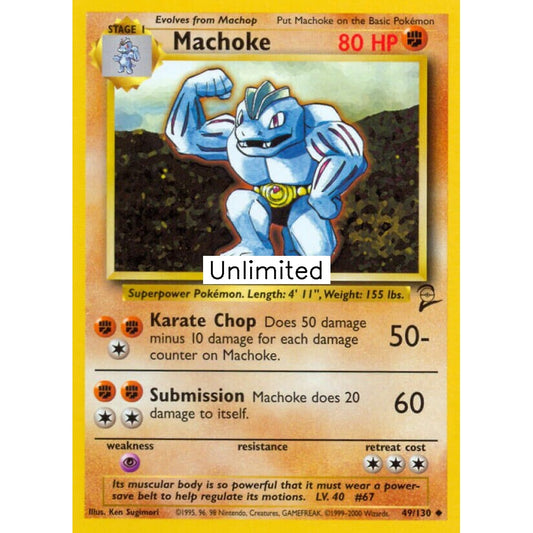 Machoke Uncommon 49/130 Pokemon Card Game Base Set 2