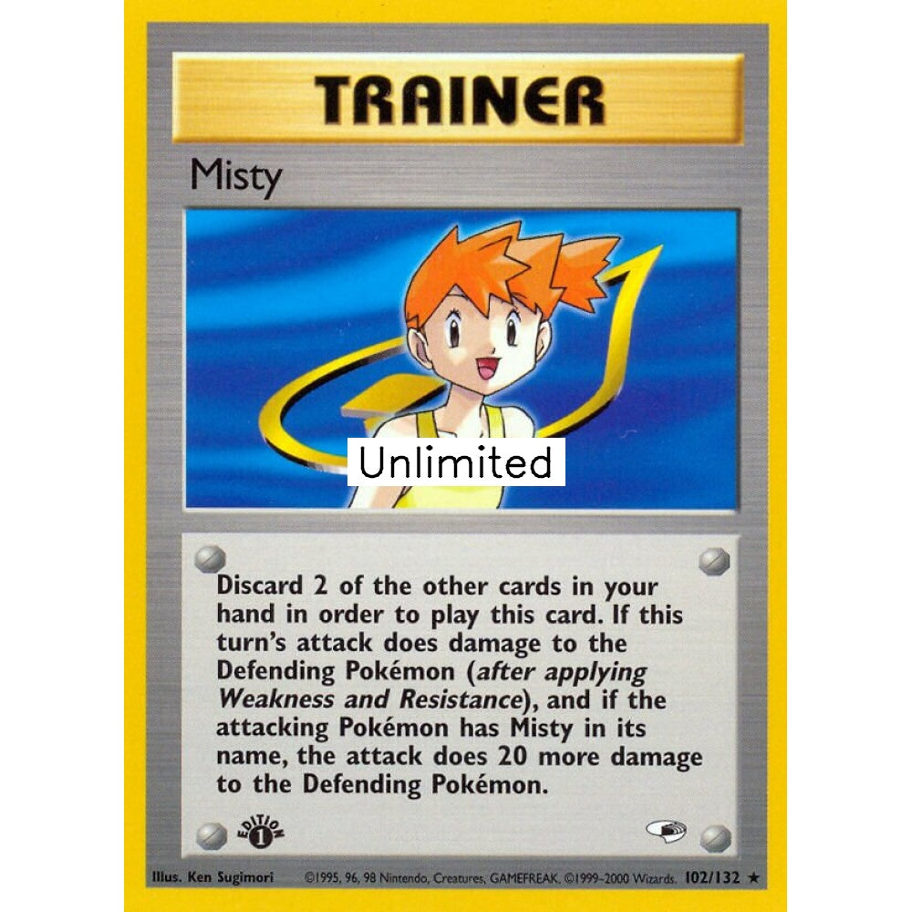 Misty Rare 102/132 Pokemon Card Game Gym Heroes