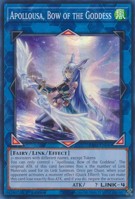 Apollousa, Bow of the Goddess MAMA-EN075 Ultra Ultra Rare Yu-Gi-Oh Magnificent Mavens in Alt-Art Art