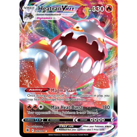 Heatran VMAX Holo Rare VMAX 026/189 Pokemon Card Game Astral Radiance