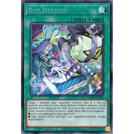 Bot Herder MP25-EN149 Prismatic Prismatic Secret Rare Yu-Gi-Oh 2025 Mega-Pack Tin in Art