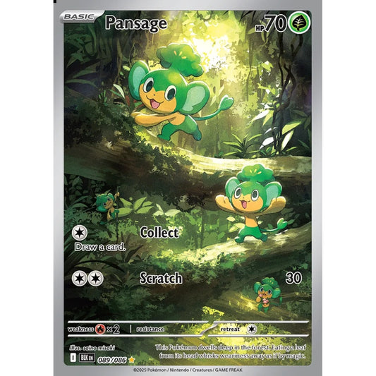 Pansage Illustration Rare 089/086 Pokemon Card Game Black Bolt