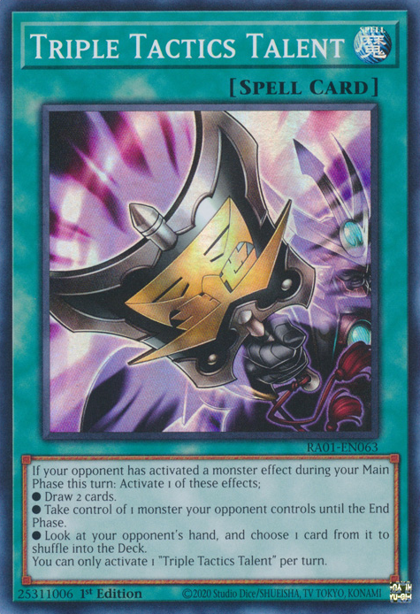 Triple Tactics Talent RA01-EN063 QCR Quarter Century Secret Rare Yu-Gi-Oh 25th Anniversary Rarity Collection in Art