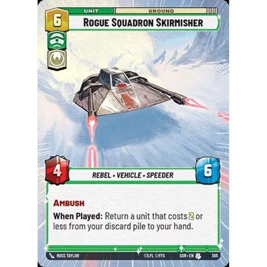 Rogue Squadron Skirmisher, 365, U, Star Wars Unlimited, Sparks Of Rebellion