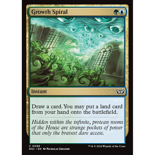 Growth Spiral, 88, common, Magic: The Gathering, Duskmourn: House of Horror