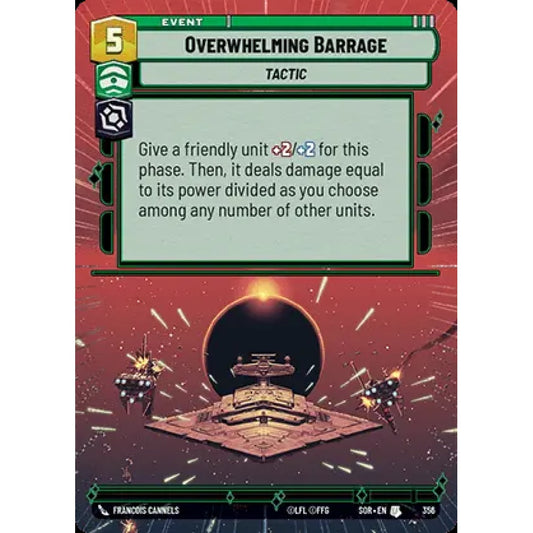 Overwhelming Barrage, 356, U, Star Wars Unlimited, Sparks Of Rebellion