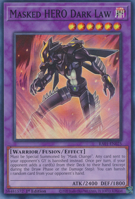 Masked HERO Dark Law RA01-EN025 Ultimate Ultimate Rare Yu-Gi-Oh 25th Anniversary Rarity Collection in Art