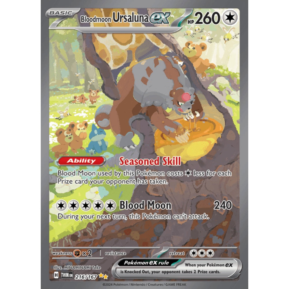 Bloodmoon Ursaluna ex Secret Illustration Rare 216/167 Pokemon Card Game Twilight Masquerade