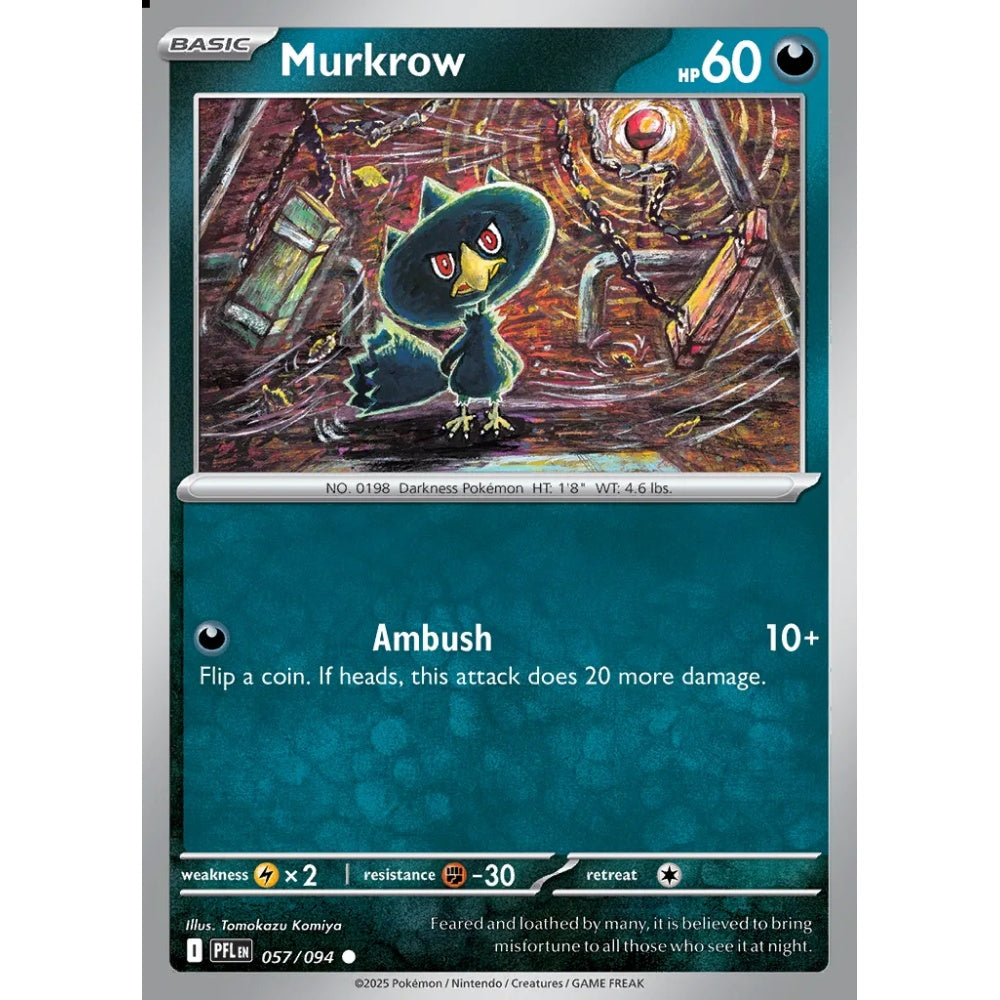 Murkrow Common 057/094 Pokemon Card Game Phantasmal Flames