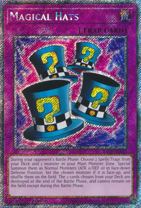 Magical Hats RA03-EN107 QCR Quarter Century Secret Rare Yu-Gi-Oh Quarter Century Bonanza in Art