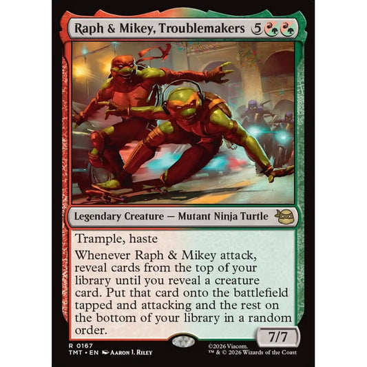 Raph & Mikey, Troublemakers rare 167 Magic the Gathering Teenage Mutant Ninja Turtles