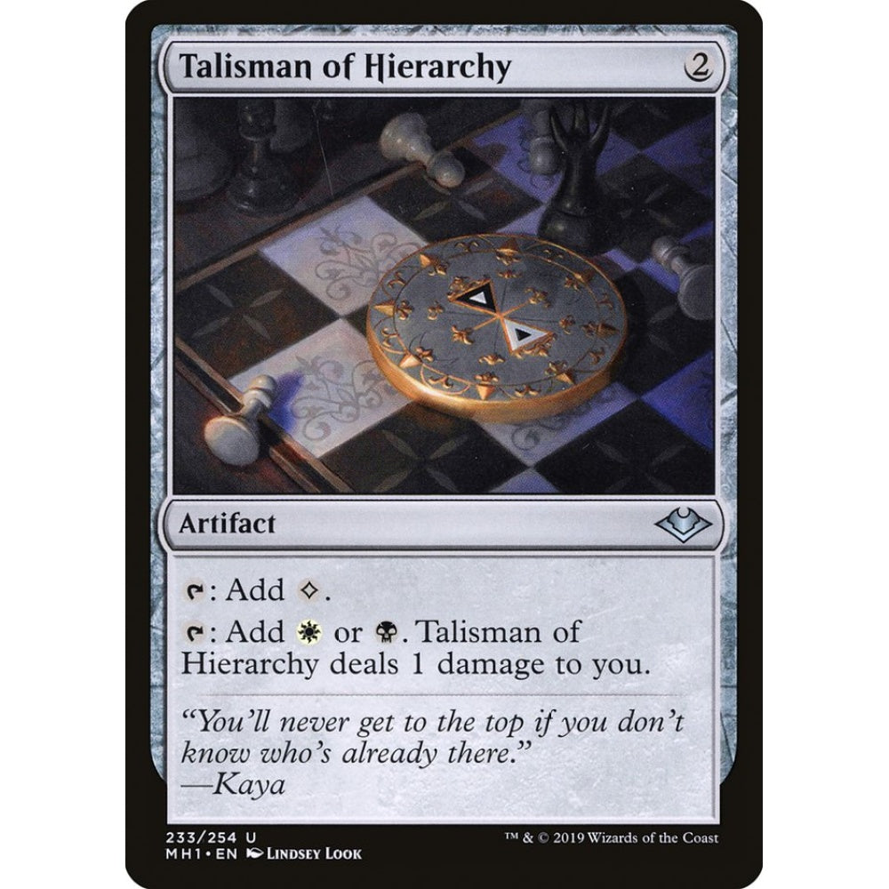Talisman of Hierarchy uncommon 233 Magic the Gathering Modern Horizons