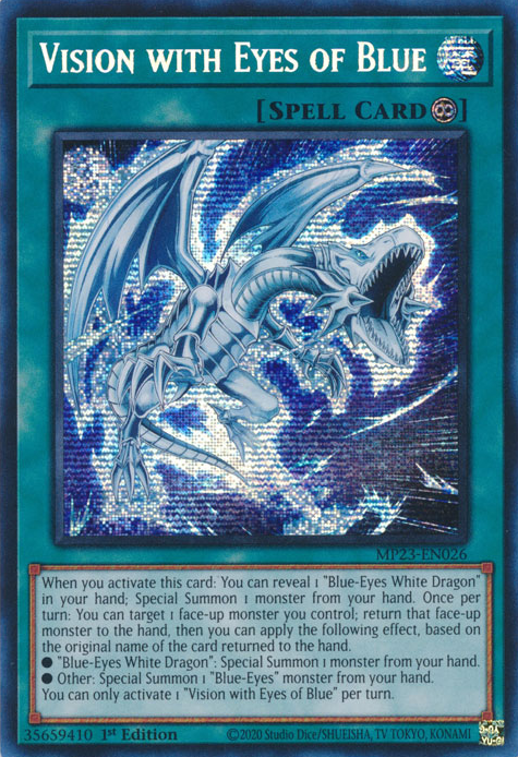 Vision with Eyes of Blue MP23-EN026 Prismatic Prismatic Secret Rare Yu-Gi-Oh 25th Anniversary Tin: Dueling Heroes Mega Pack in Art