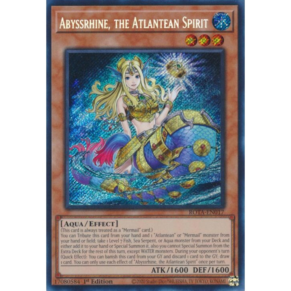 Abyssrhine, the Atlantean Spirit ROTA-EN017 Secret Yu-Gi-Oh Rage of the Abyss