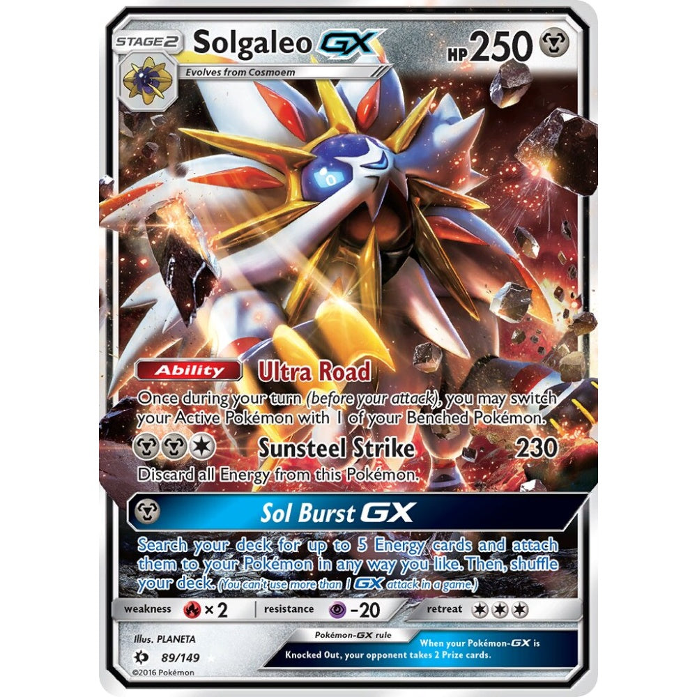 Solgaleo-GX Rare Holo GX 89/149 Pokemon Card Game Sun & Moon