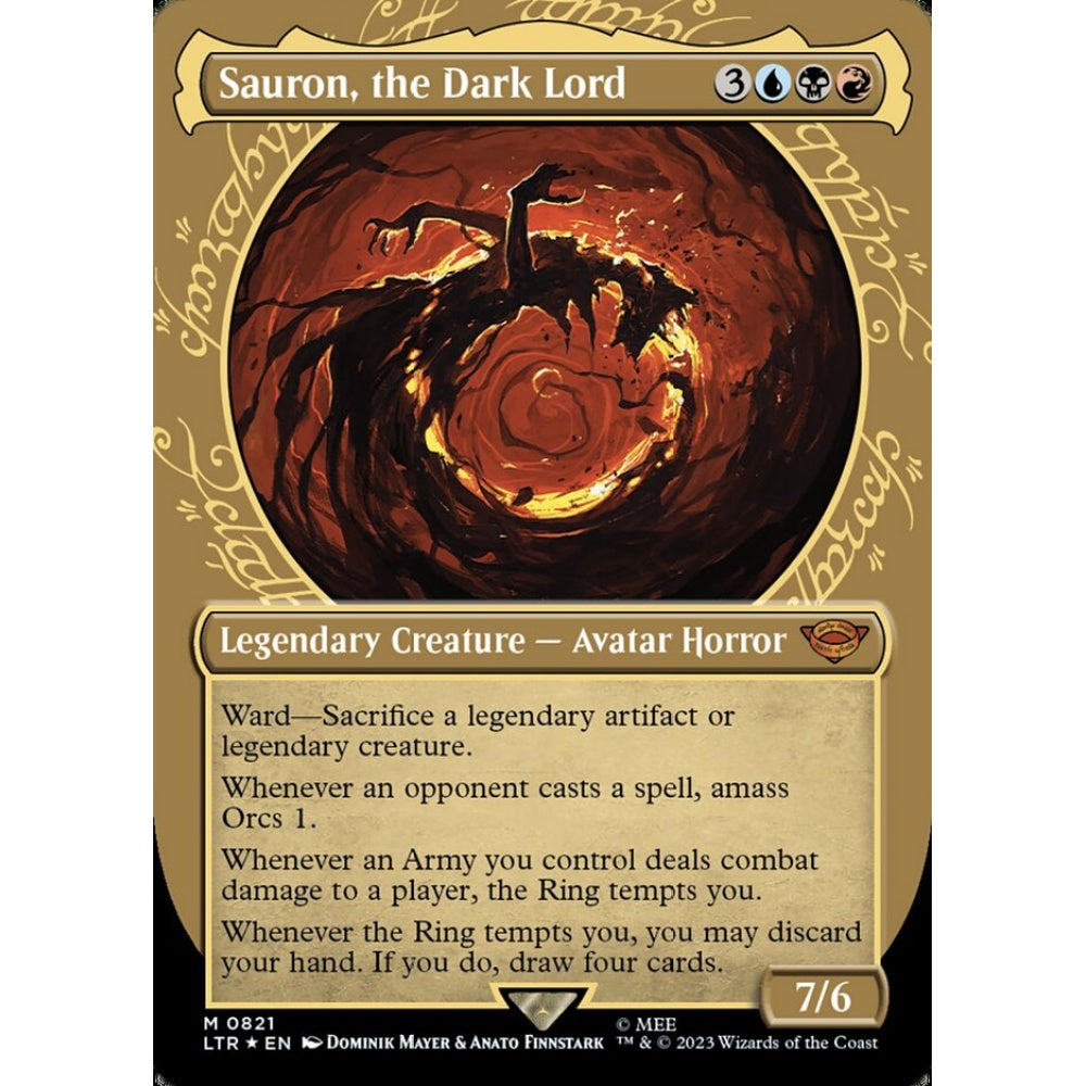 Sauron, the Dark Lord, mythic, 821, Magic the Gathering, The Lord of the Rings: Tales of Middle-earth