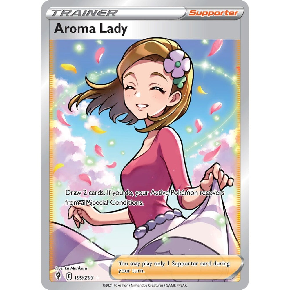 Aroma Lady Rare Ultra 199/203 Pokemon Card Game Evolving Skies
