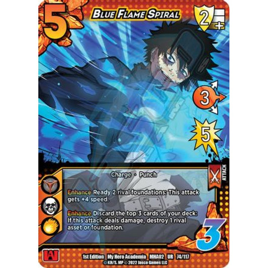 Blue Flame Spiral, 74/117, UR, UniVersus, MHA02 Crimson Rampage
