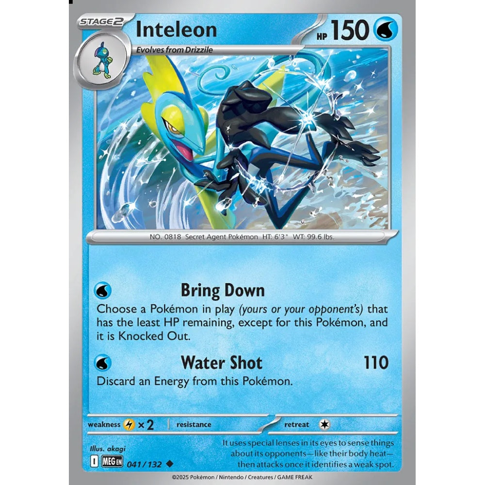 Inteleon Uncommon 041/132 Pokemon Card Game Mega Evolution