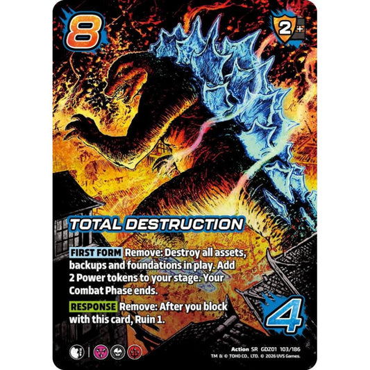 Total Destruction GDZ01 103/186 GDZ01 Universus Godzilla: Reign of Kaiju Action SR