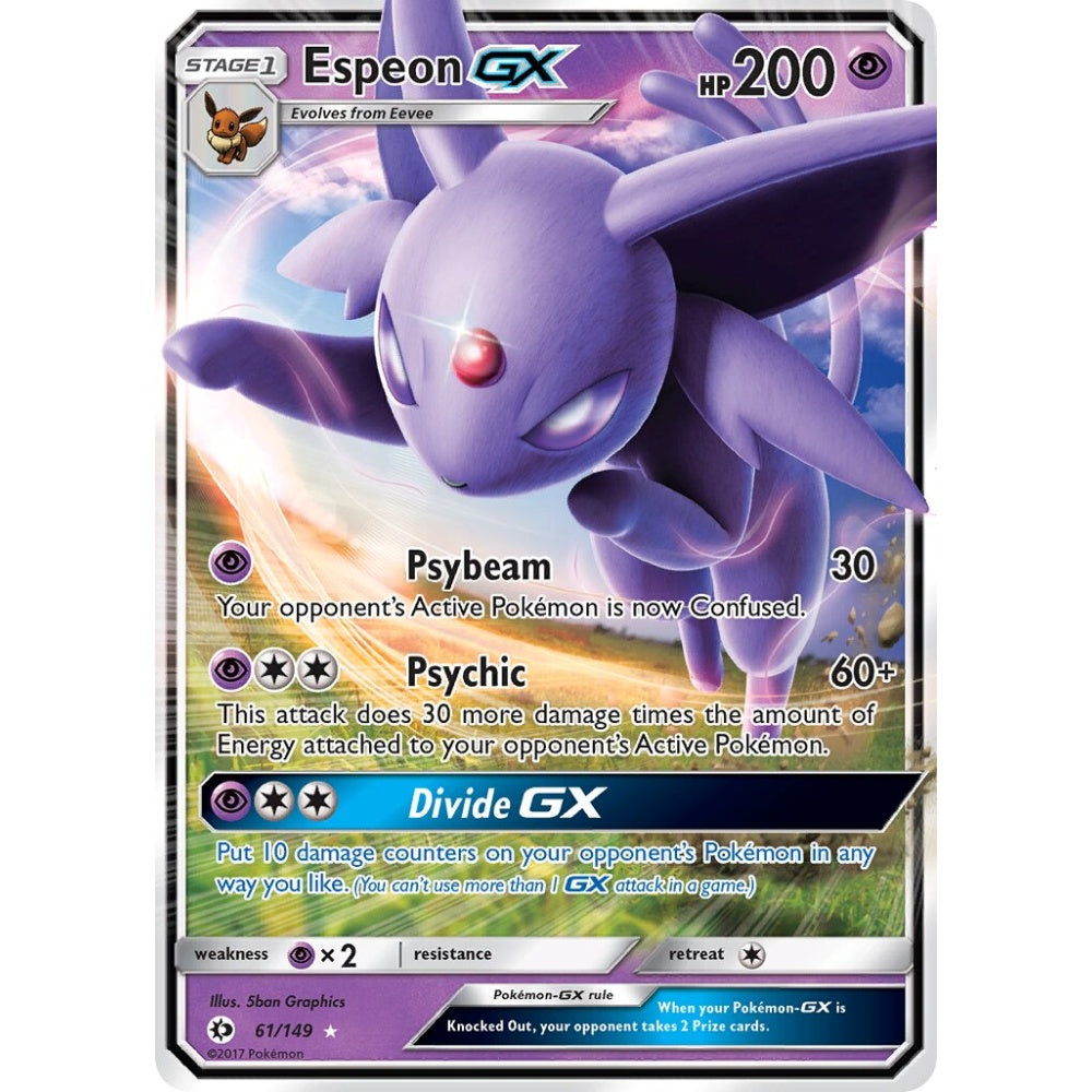 Espeon-GX Rare Holo GX 61/149 Pokemon Card Game Sun & Moon