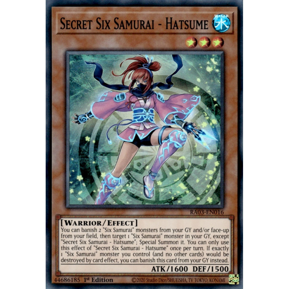 Secret Six Samurai - Hatsume RA03-EN016 Super Super Rare Yu-Gi-Oh Quarter Century Bonanza in Art