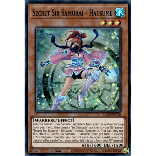 Secret Six Samurai - Hatsume RA03-EN016 Super Super Rare Yu-Gi-Oh Quarter Century Bonanza in Art