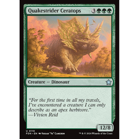 Quakestrider Ceratops, 110, uncommon, Magic: The Gathering, Foundations