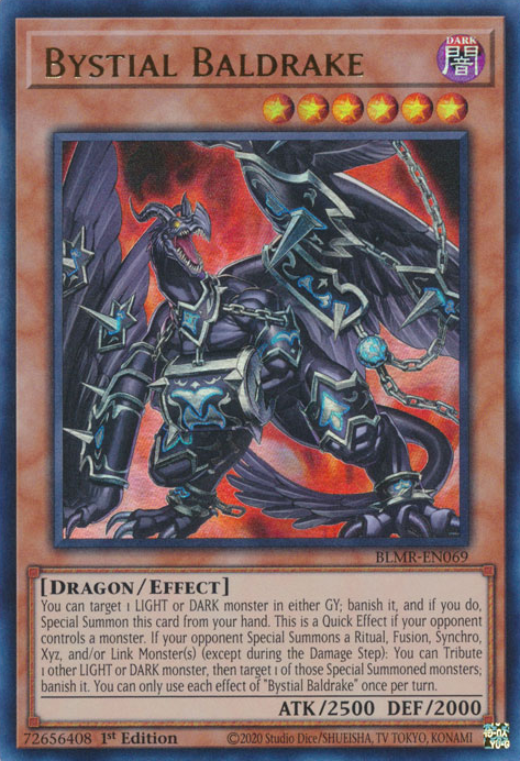 Bystial Baldrake BLMR-EN069 Ultra Ultra Rare Yu-Gi-Oh Battles of Legend: Monstrous Revenge in Art