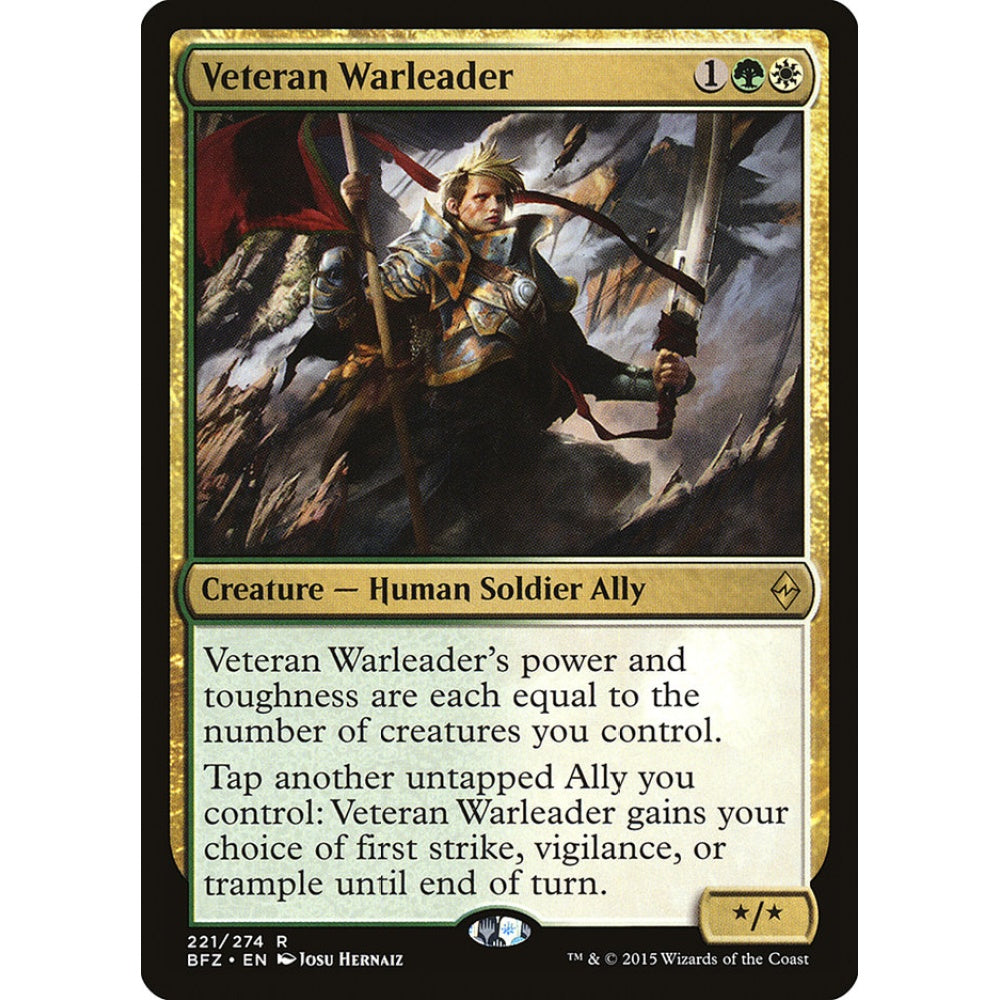 Veteran Warleader rare 221 Magic the Gathering Battle for Zendikar