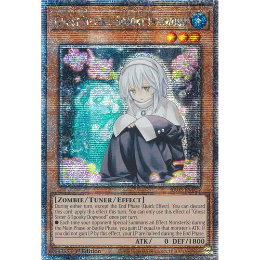 Ghost Sister & Spooky Dogwood RA03-EN020 QCR Quarter Century Secret Rare Yu-Gi-Oh Quarter Century Bonanza in Art
