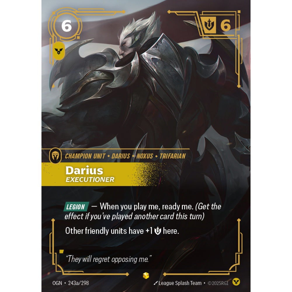 Darius, Executioner OGN-243a/298 Riftbound Card Game Origins Showcase