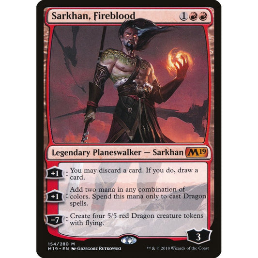 Sarkhan, Fireblood mythic 154 Magic the Gathering Core Set 2019