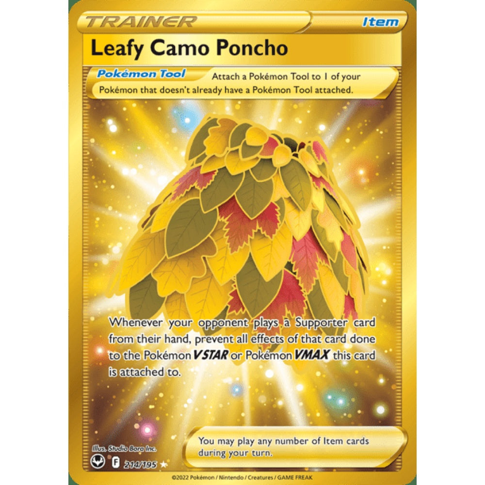 Leafy Camo Poncho Secret Rare 214/195 Pokemon Card Game Silver Tempest