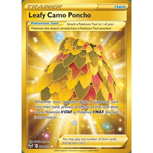 Leafy Camo Poncho Secret Rare 214/195 Pokemon Card Game Silver Tempest