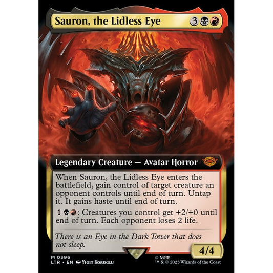 Sauron, the Lidless Eye, mythic, 396, Magic the Gathering, The Lord of the Rings: Tales of Middle-earth