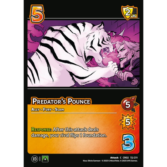 Predator’s Pounce, 72/211, CR02, Universus, Critical Role: Heroes Of Exandria, Attack, C