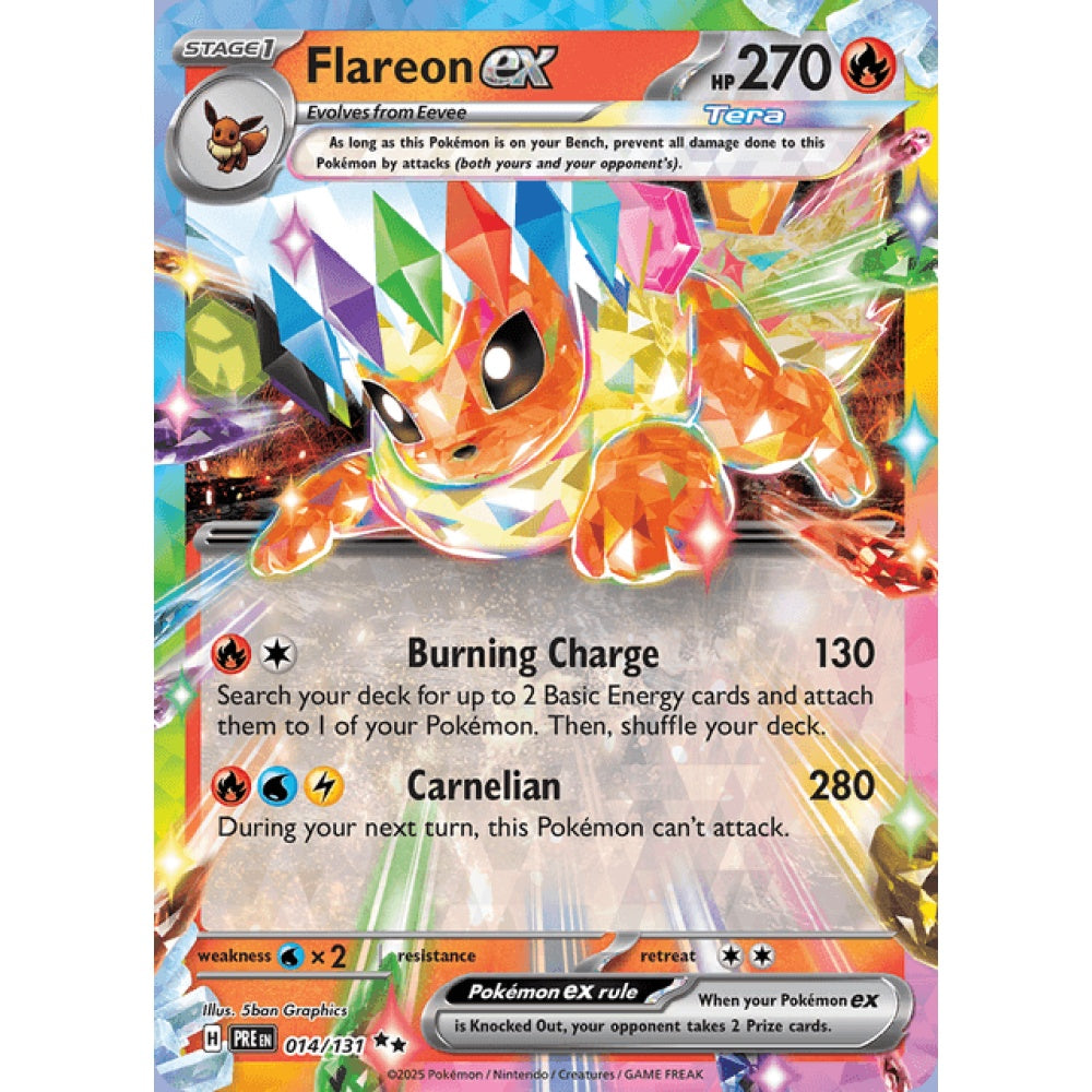 Flareon ex Double Rare 014/131 Pokemon Card Game Prismatic Evolutions