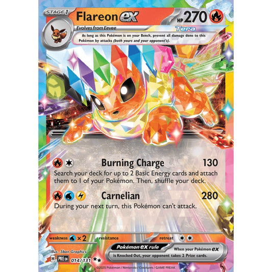 Flareon ex Double Rare 014/131 Pokemon Card Game Prismatic Evolutions