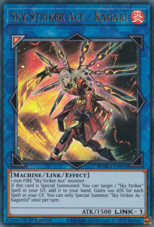 Sky Striker Ace - Kagari MAMA-EN005 Ultra Ultra Rare Yu-Gi-Oh Magnificent Mavens in Art