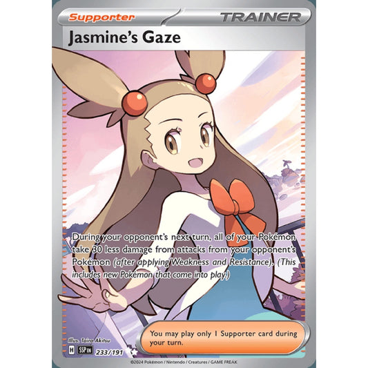 Jasmine's Gaze Full Art 233/191 Pokemon Card Game Surging Sparks