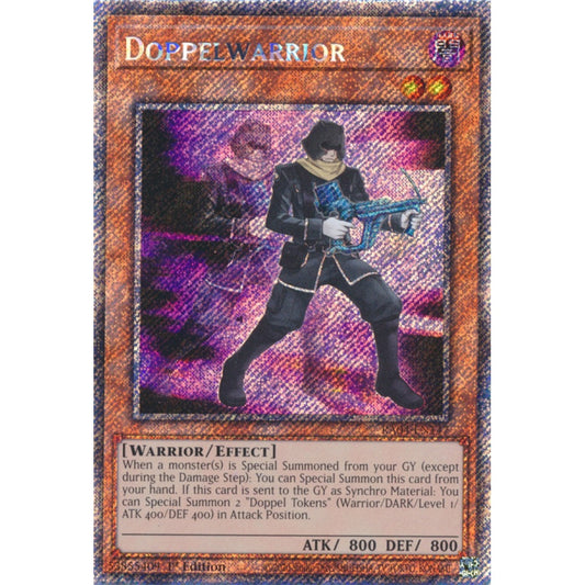 Doppelwarrior RA04-EN147 Platinum Platinum Secret Rare Yu-Gi-Oh Quarter Century Stampede in Art