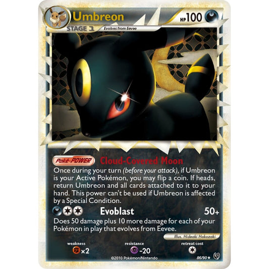 Umbreon Rare Prime 86/90 Pokemon Card Game Undaunted