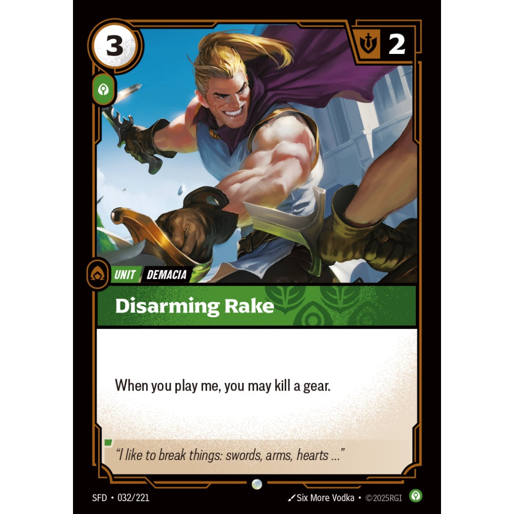Disarming Rake SFD-032/221 Riftbound Card Game Spiritforged Common
