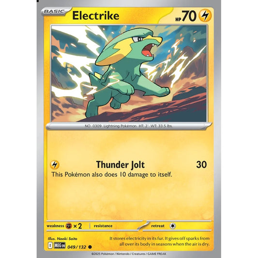 Electrike Common 049/132 Pokemon Card Game Mega Evolution